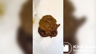 Having fun with a toilet poo..