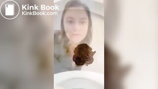 Having fun with a toilet poo..