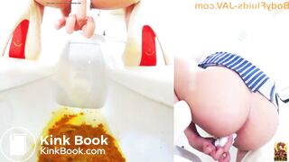 Japanese mature woman farting and shitting a lot