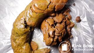Ebony poop and dirty anal