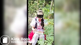 Cooked shit eating in the forest