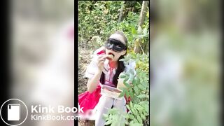 Cooked shit eating in the forest