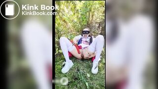 Cooked shit eating in the forest