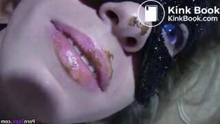 Hot milf shitting, tasting, and masturbating
