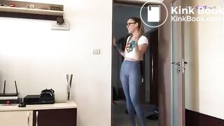 Drunk girl leggings poop