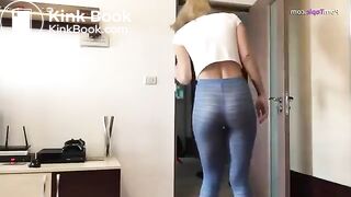 Drunk girl leggings poop