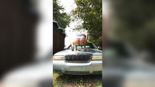 Hot girl shitting on car