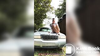 Hot girl shitting on car