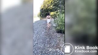 CWD releases runny shit in diaper while in woods.