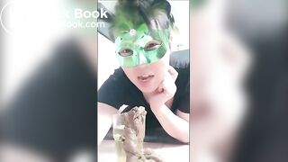 Amateur asian pooping and playing