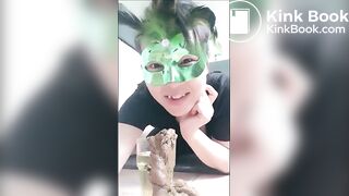 Amateur asian pooping and playing