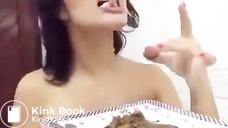 Hot girl shitting and eating it - video 2