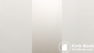 Blond girl pooping on toilet floor