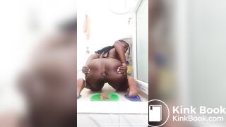 Ebony shitting - video 59