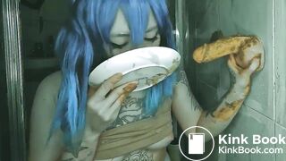 Sexy anal dildo pooping