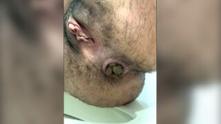 Very Hairy Lady Poop and Fart