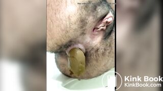 Very Hairy Lady Poop and Fart