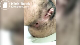 Very Hairy Lady Poop and Fart