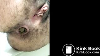 Very Hairy Lady Poop and Fart