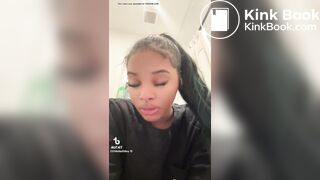 Black girl plops on tik tock