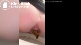sexy girl pissing and pooping on toilet