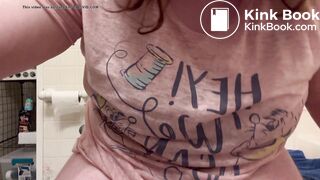 Cleaning up and showing off my wet/shitty panties
