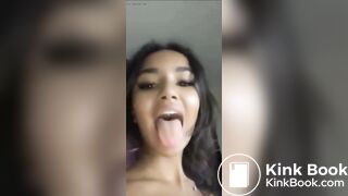 Girl licks shit