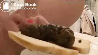 Hot girl making a shit sandwich
