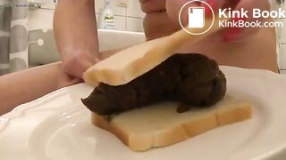 Hot girl making a shit sandwich