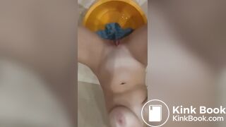 Hot girl shitting on her panties and tasting it