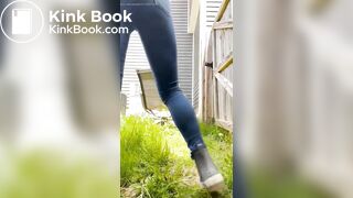 lots of piss n thick shit outdoors