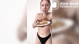 stunning young girl poop smear and taste