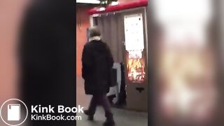 Nasty woman poops in photo booth