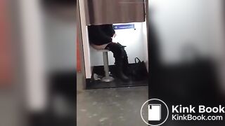 Nasty woman poops in photo booth