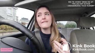 French Slut Eating Shit in Car