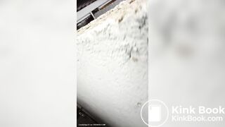 MUJER HACE CACA EN BAÑO UNISEX