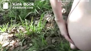 Cute Brunette Teen Girl Takes A Shit Outside