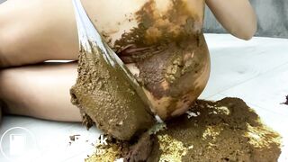 Gigantic overflowing panty poop