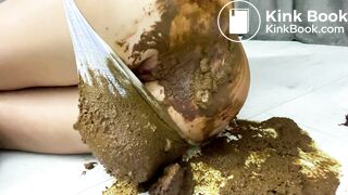 Gigantic overflowing panty poop