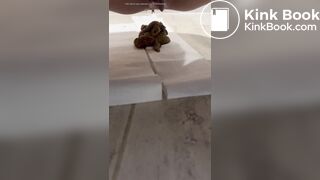 nice girl frontal poop on the floor