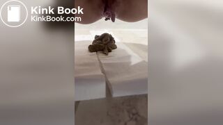 nice girl frontal poop on the floor