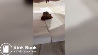 nice girl frontal poop on the floor