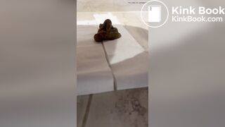 nice girl frontal poop on the floor