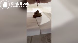 nice girl frontal poop on the floor