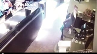 woman throws her poop at restaurant