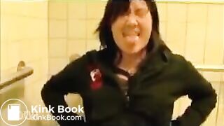 Cute girl taking a dump