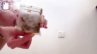 Asian girl shits in jar 3