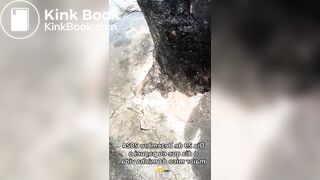 Brazilian girl shits down her leg