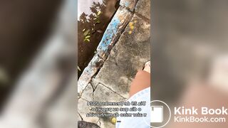 Brazilian girl shits down her leg