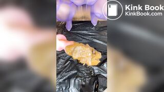 ebony babe dildo shit